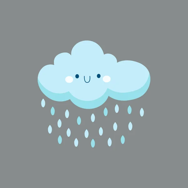 Schattig wolk op grijze achtergrond in vector Rechtenvrije Stockvectors