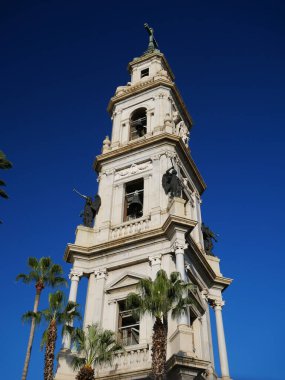 The bell tower of the Pontifical Shrine of the Blessed Virgin of the Rosary of Pompeii (Pompeii Cathedral)