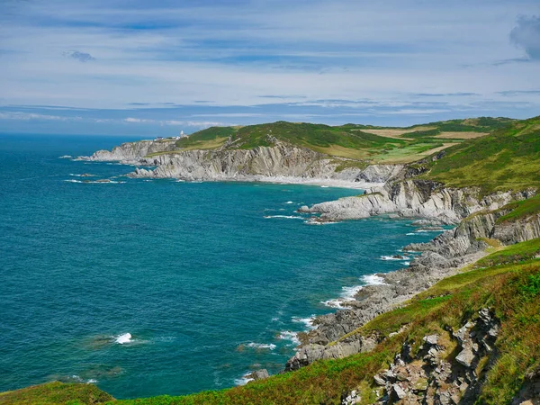 Côte Nord Devon Autour Bull Point Montrant Des Strates Ardoise — Photo