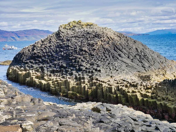 Rocas Volcánicas Basalto Articuladas Columna Las Que Las Juntas Verticales — Foto de Stock