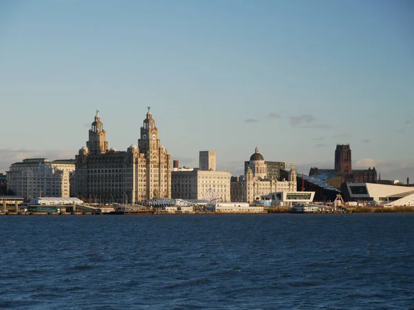 Liverpool Unesco Listed Waterfront Three Graces Royal Liver Building Cunard — 스톡 사진