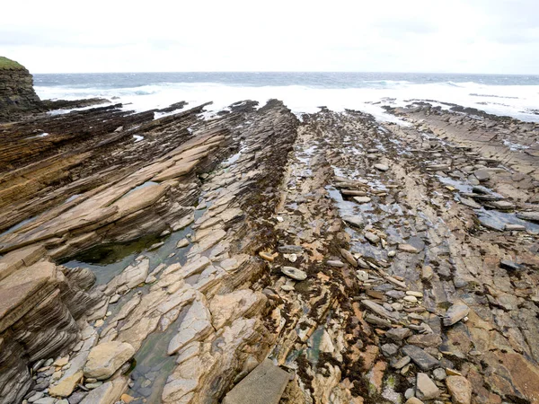 Upper Stromness Flagstone Formation North West Orkney Mainland Escocia Reino —  Fotos de Stock