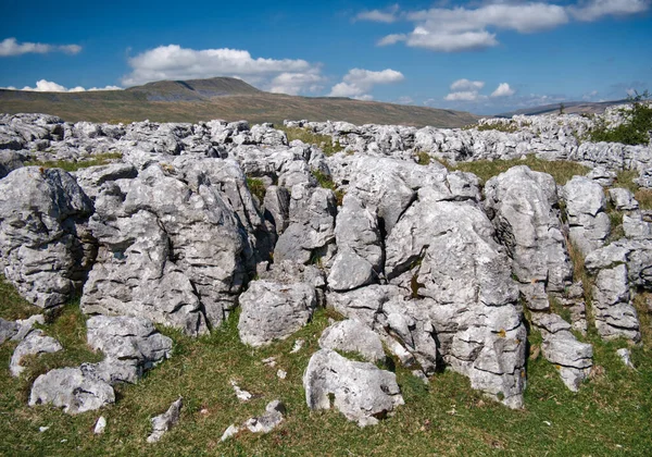 Pavimento Piedra Caliza Área Piedra Caliza Erosionada Por Agua Cicatrices — Foto de Stock