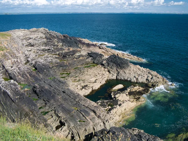 Παράκτια Βράχια Στο Pembrokeshire Νότια Ουαλία Ηνωμένο Βασίλειο Όπως Φαίνεται — Φωτογραφία Αρχείου