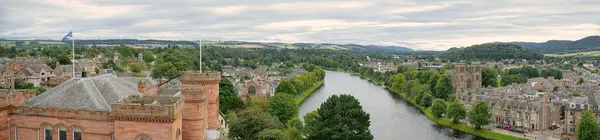 Панорама Города Инкесс Шотландии Великобритания Включая Реку Несс — стоковое фото