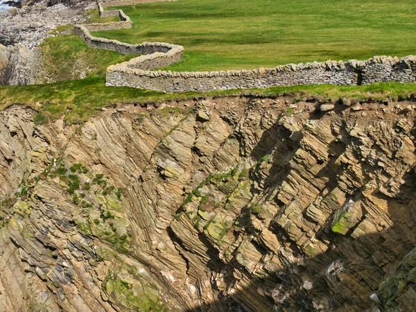 Scogliere Sulla Costa Meridionale Delle Shetland Vicino Sumburgh Head Roccia — Foto Stock