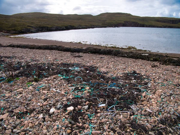 Contaminación Plástica Residuos Lavados Muckle Roe Shetland Escocia Reino Unido — Foto de Stock