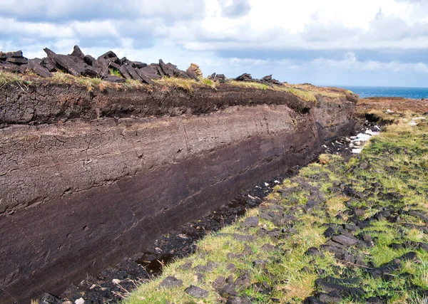 Torba Tradizionale Scavare Sull Isola Whalsay Nelle Shetland Scozia Regno — Foto Stock