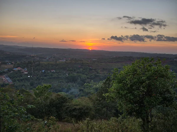 Sonnenuntergang Vom Sunset Hill Sen Monorom Mondulkiri Kambodscha — Stockfoto