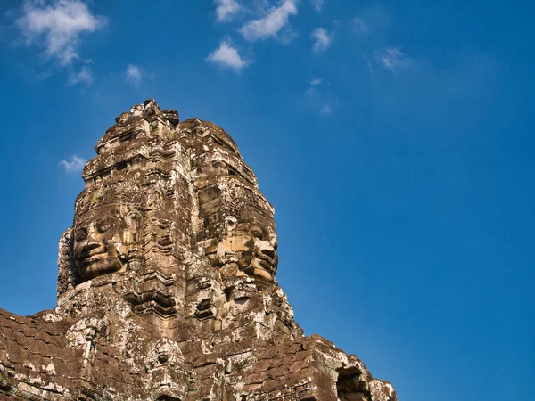 Riesige Steinwände Tempelruinen Der Alten Khmer Stätte Angkor Thom Der — Stockfoto