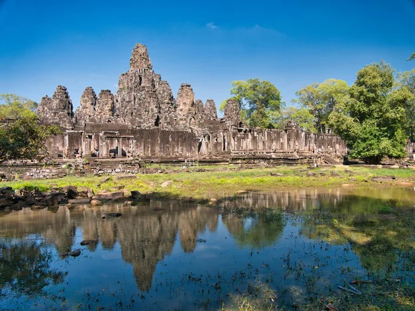 Ruinas Del Templo Antiguo Sitio Khmer Angkor Thom Cerca Siem — Foto de Stock