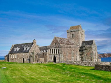 The Abbey, home of the Iona Community on the Isle of Iona in the Inner Hebrides Islands in Scotland, UK clipart