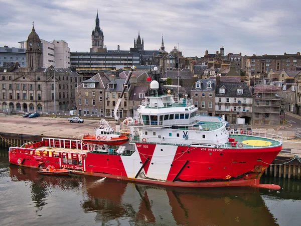 Vos Discovery Berthed Port Aberdeen Scotland Ship Offshore Tug Supply — Stock Photo, Image