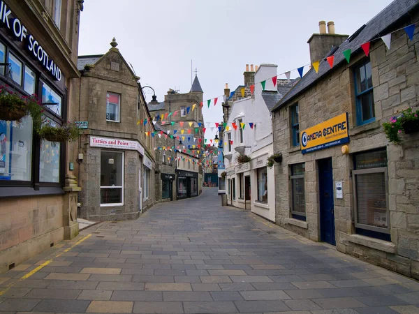 Town Centre Lerwick Capital Shetland Scotland Quiet Sunday Afternoon — Stock Photo, Image