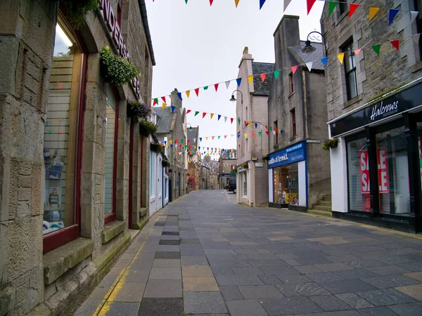 Town Centre Lerwick Capital Shetland Scotland Quiet Sunday Afternoon — Stock Photo, Image