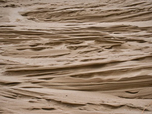イギリス リバプール州フォービーの砂丘で風に吹かれた砂の自然パターン — ストック写真