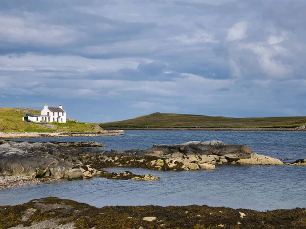 Paisagem Costeira Torno Burravoe Sudeste Ilha Yell Shetland Escócia Reino — Fotografia de Stock