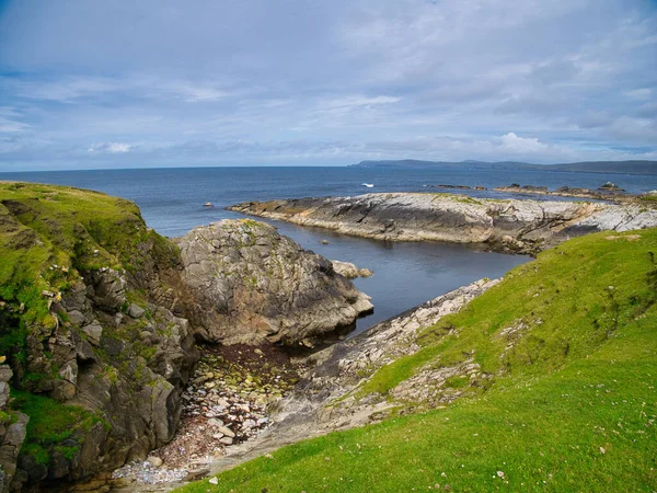 Paisagem Costeira Dramática Torno Ness Houlland Perto Breckon Ilha Yell — Fotografia de Stock