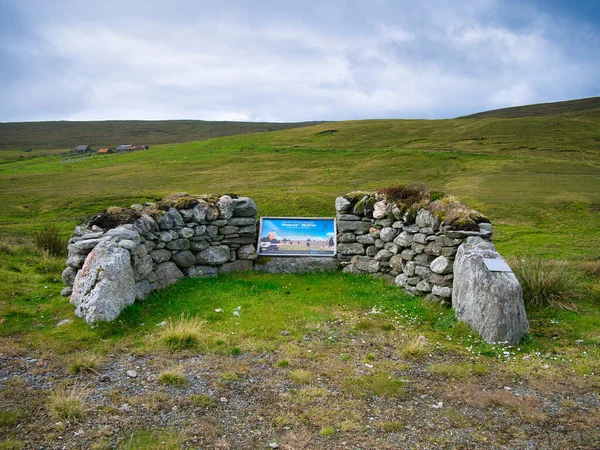 Memoriale Peerie Willie Johnson Influente Musicista Folk Delle Shetland Vicino — Foto Stock