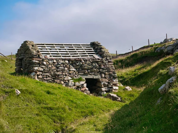 Uno Dei Tre Mulini Acqua Orizzontali Abbandonati Huxter Nelle Shetland — Foto Stock