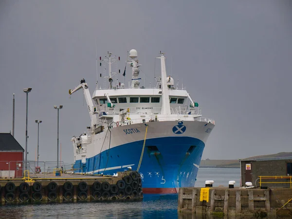 Scottish Government Fisheries Research Vessel Mrv Scotia Moored Lerwick Shetland — Stock Photo, Image