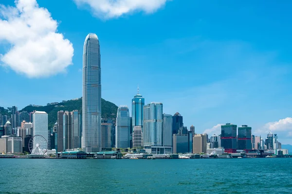 Skyline Hong Kong Dans Port Victoria — Photo