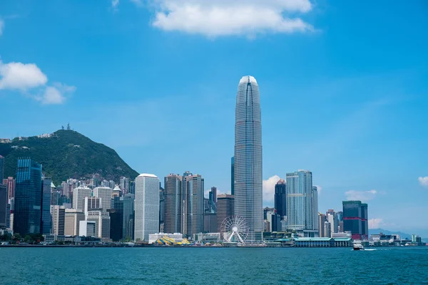 Skyline Hong Kong Nel Victoria Harbour — Foto Stock