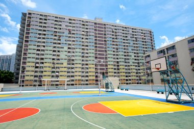 Eski toplu konut Hong Kong Ayaklıklı basketbol
