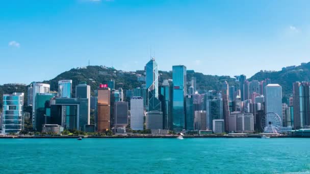 Hong Kong Chiny Lipca 2018 Victoria Harbor Panoramę Hong Kong — Wideo stockowe