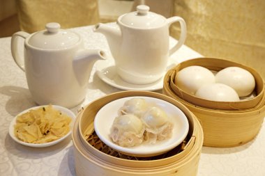 siu mai Dim Sum haşlanmış bıldırcın yumurtası
