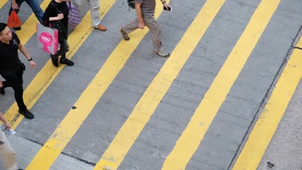 Hong Kong Augusti 2018 Upptagen Övergångsställe Vid Mong Kok Kowloon — Stockvideo