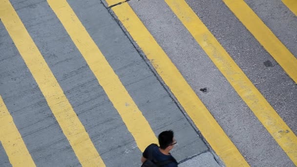 Hong Kong Srpna 2018 Zaneprázdněn Přechod Pro Chodce Mong Kok — Stock video