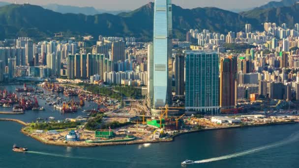 Skyline Von Beautifubeautiful West Kowloon Hong Kong Hpyerlapsel West Kowloon — Stockvideo