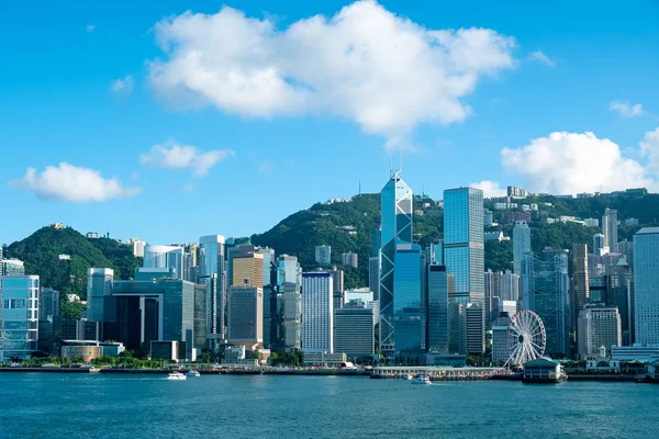 Skyline Hong Kong Dans Port Victoria — Photo