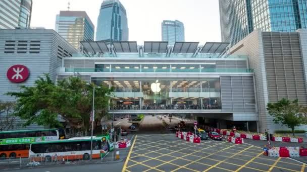 Hong Kong China October 2018 Apple Store Central District Hong — стоковое видео