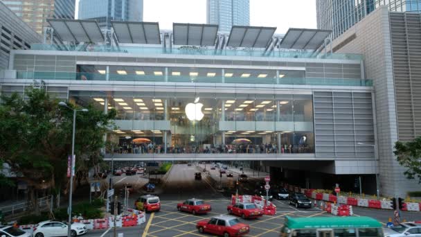 Гонконг Китай Жовтня 2018 Apple Store Центральному Окрузі Гонконг Iphone — стокове відео