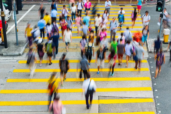 Viel Befahrener Fußgängerüberweg Hongkong — Stockfoto