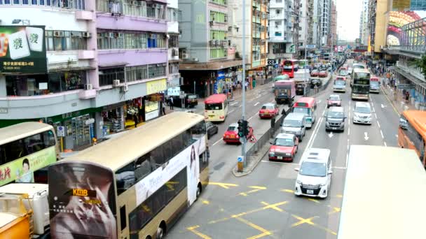 Hong Kong Ottobre 2018 Strada Trafficata Mongascar District Hong Kong — Video Stock