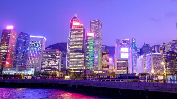 Hong Kong October 2018 Hong Kong Financial District Victoria Harbour — Stock Video