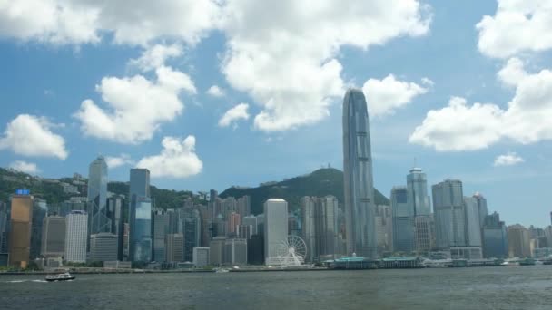 Гонконг 2017 Липня Гавань Вікторія Горизонт Острова Гонконг Гонконг Одним — стокове відео