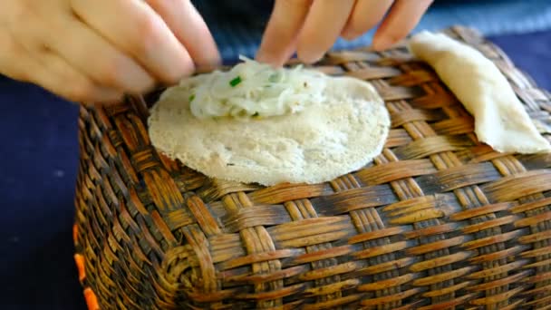 Aus Tradition Reiskuchen Herstellen Koreanisch Jeju — Stockvideo