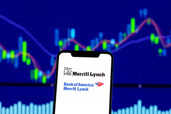 Hong Kong Chiny Grudnia 2018 Merrill Lynch Logo Jest Widoczne — Zdjęcie stockowe
