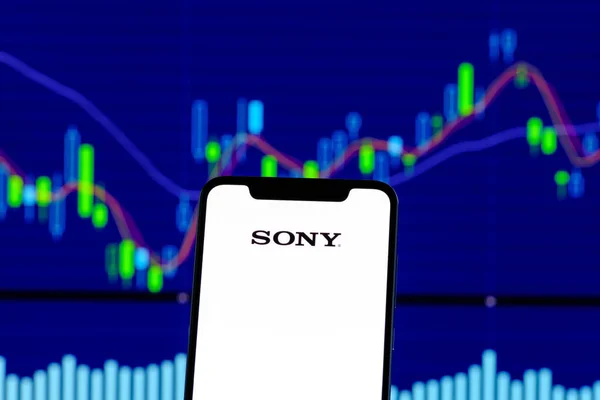 Hong Kong China Diciembre 2018 Logotipo Sony Teléfono Inteligente Sobre — Foto de Stock