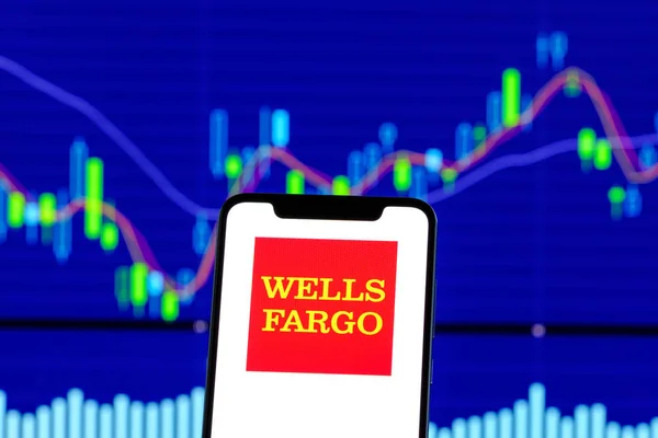 Hong Kong Chine Décembre 2018 Logo Wells Fargo Apparaît Sur — Photo