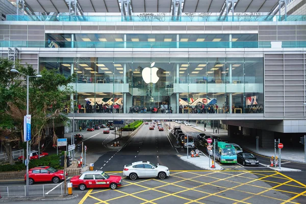 Hong Kong China December 2018 Apple Store Central District Very — Stock Photo, Image