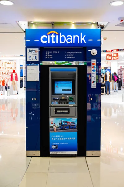 Hong Kong Chiny Grudnia 2018 Bankomatów Citibanku Citibank Jest Oddział — Zdjęcie stockowe