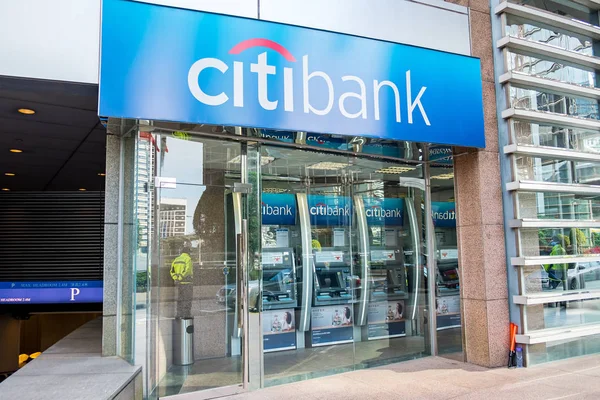 Hong Kong, Çin - 18 Aralık 2018: Citibank Hong Kong. Citibank olan mali bir bankacılık bölümü çok uluslu Citigroup, 1812 yılında New York City banka olarak kurulan Hizmetleri. 