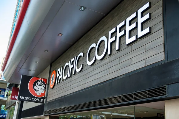 Hong Kong China Diciembre 2018 Pacific Coffee Cafe Sign Pacific — Foto de Stock
