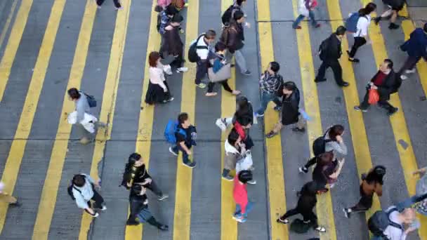 Kowloon Hong Kong Febrero 2019 Vista Hacia Abajo Muchedumbre Del — Vídeos de Stock