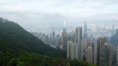 Hong Kong cityscape manzarası görünümünden Victoria Peak